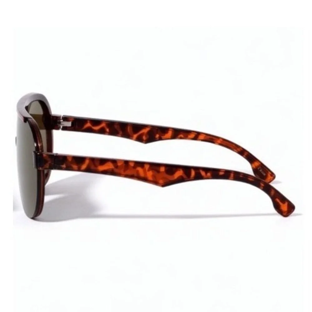 Women Shield Sunglasses Tortoise Brown Mirror Lens Retro Luxury UV400 Driving‎
